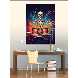 Kanvas Tablo Davulcu İskelet 50x70 cm