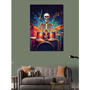 Kanvas Tablo Davulcu İskelet 50x70 cm