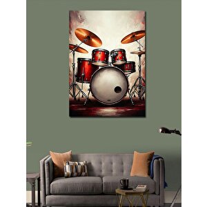 Kanvas Tablo Kırmızı Davul Seti 70x100 cm