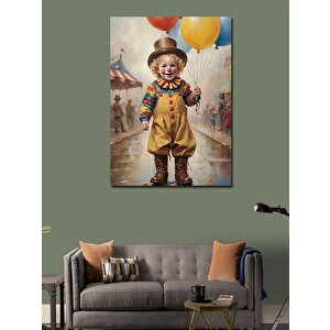 Kanvas Tablo Palyaço Ve Balonlar 50x70 cm