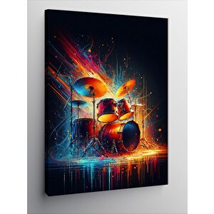 Kanvas Tablo Neon Parti Davulu 70x100 cm