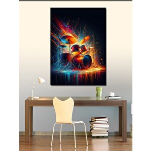 Kanvas Tablo Neon Parti Davulu 70x100 cm