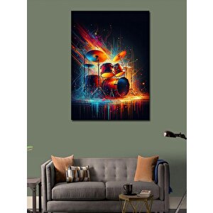 Kanvas Tablo Neon Parti Davulu 70x100 cm