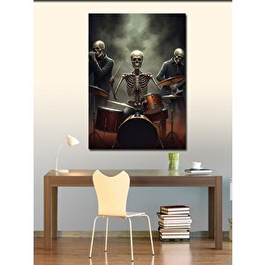 Kanvas Tablo İskelet Davulcular 50x70 cm