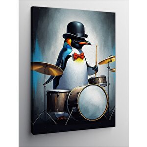 Kanvas Tablo Davul Çalan Penguen 50x70 cm