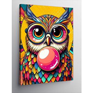 Kanvas Tablo Renkli Balonlu Baykuş 50x70 cm