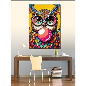 Kanvas Tablo Renkli Balonlu Baykuş 50x70 cm