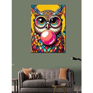 Kanvas Tablo Renkli Balonlu Baykuş 70x100 cm