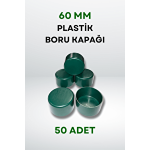 Plastik Boru Kapağı 60 MM (50 Adet) - Yeşil