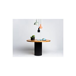 Breeze Yuvarlak Ahşap Bohem Masa 130x130