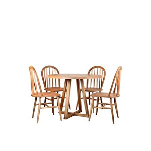 Piramid Natural Ahşap Yemek Masası 90x90