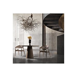 Verona Ceviz Ahşap Yemek Masası 120x120