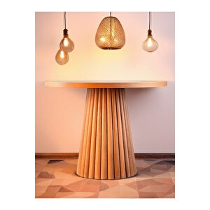 Acantus Natural Ahşap Yemek Masası 100x100