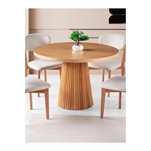 Milas Natural Ahşap Bohem Yemek Masası 120x120