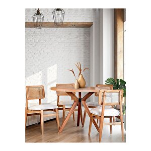 Haven Pergel Natural Ahşap Yemek Masası 90x90