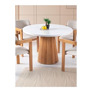 Acantus Natural Ahşap Yemek Masası 100x100