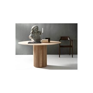 Breeze Yuvarlak Ahşap Bohem Masa 130x130