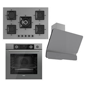 Steamart Ss Serisi Gri Set (ss038 + Xe64cpr +d082 ) -75'lik Seri Kare Emaye Izgara