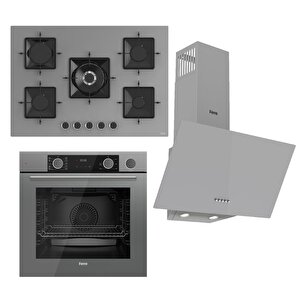 Steamart Ss Serisi Gri Set (ss038 + Xe64cpr +d087 ) -75'lik Seri Kare Emaye Izgara