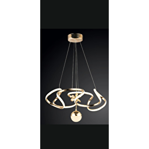 Helezon Orta Kristal Toplu Led Avize Beyaz