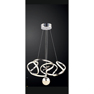 Helezon Orta Kristal Toplu Led Avize Altın