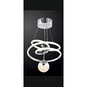 Drone Kristal Toplu Led Avize Krom