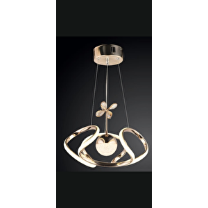 Kollu Helezon Kristal Toplu Led Avize Altın