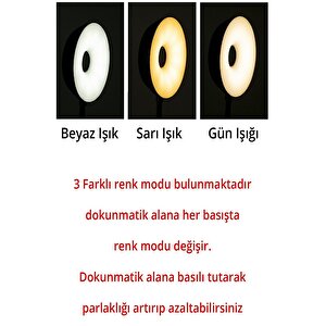 Şarjlı Dokunmatik 20 Led Çalışma Okuma Işığı Masa Lambası Ayarlanabilir Işık 3 Farklı Renk Ton