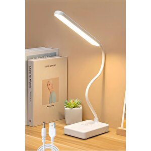 Usb Kablolu Şarjlı Dokunmatik Dimmer Ayarlı 30 Led Okuma Ve Çalışma Işığı Masa Lambası 3 Renk Işık