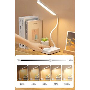 Usb Kablolu Şarjlı Dokunmatik Dimmer Ayarlı 30 Led Okuma Ve Çalışma Işığı Masa Lambası 3 Renk Işık