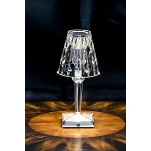 Dekoratif Şarjlı Kristal Led Masa Ve Gece Lambası Ev Salon Dekor Işığı Kumandalı Kristal Abajur  Rgb