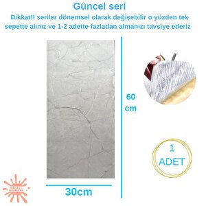 Bs1725 Kendinden Yapışkanlı 1adet 30x60cm Mermer Desenli Esnek Karavan Banyo Wc Duvar Kaplama Paneli