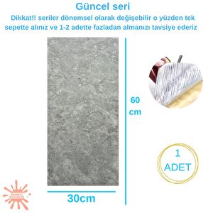 Bs1753 Kendinden Yapışkanlı 1adet 30x60cm Mermer Desenli Esnek Karavan Banyo Wc Duvar Kaplama Paneli