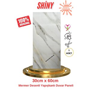 Bs1764 Kendinden Yapışkanlı 1adet 30x60cm Mermer Desenli Esnek Karavan Banyo Wc Duvar Kaplama Paneli