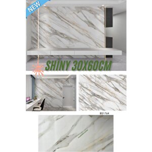Bs1764 Kendinden Yapışkanlı 1adet 30x60cm Mermer Desenli Esnek Karavan Banyo Wc Duvar Kaplama Paneli