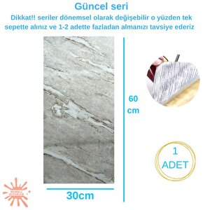 Bs1664 Kendinden Yapışkanlı 1adet 30x60cm Mermer Desenli Esnek Karavan Banyo Wc Duvar Kaplama Paneli