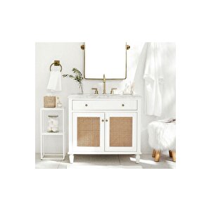 Ahşap Taşra Banyo Dolabı Beyaz 2