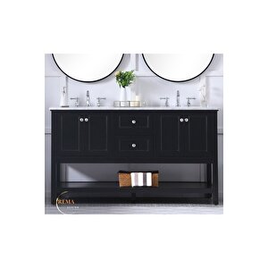 Ahşap Tutku Banyo Dolabı Siyah