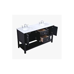 Ahşap Tutku Banyo Dolabı Siyah