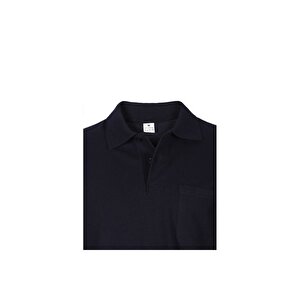 Polo Yaka Lacivert Kısa Kol Tshirt İş Elbisesi