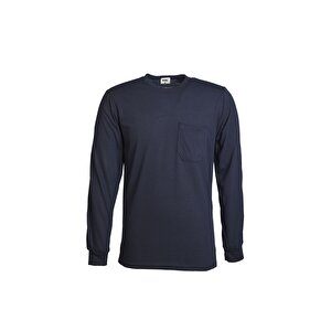 Bisiklet Yaka Lacivert Uzun Kol Sweatshirt