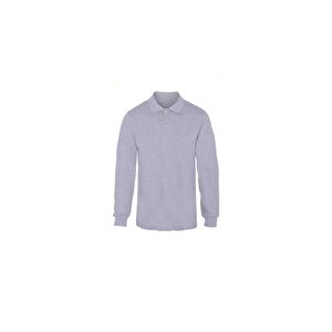 Polo Yaka Gri Uzun Kol Sweatshirt İş Elbisesi