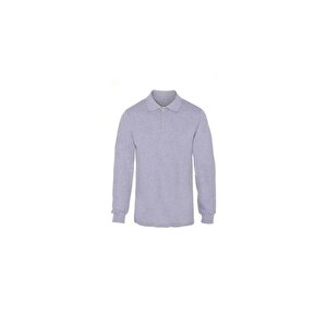 Polo Yaka Gri Uzun Kol Sweatshirt İş Elbisesi