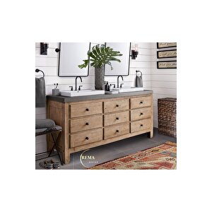 Ahşap Kale Banyo Dolabı