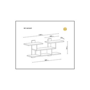 Dekormila Bengi Duvar Rafı Ceviz