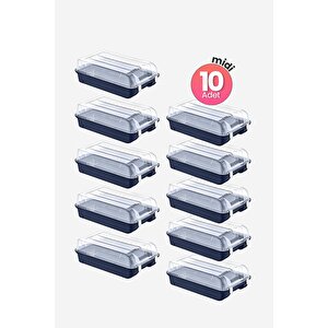 10'lu Set Kadın Lacivert Ayakkabı Kutusu