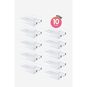 10'lu Set Kadın Beyaz Ayakkabı Kutusu