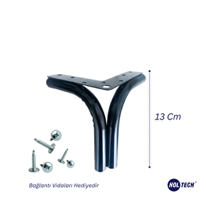 Metal Ayak Özel Tasarım Şık Siyah Mobilya Ayağı Koltuk Kanepe Baza Tv Ünitesi İçin 13 Cm ( 4 Adet )
