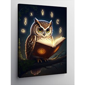 Kanvas Tablo Kitap Okuyan Baykuş 70x100 cm