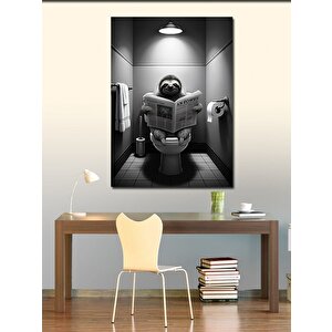 Kanvas Tablo Gazete Okuyan Hımbıl 70x100 cm